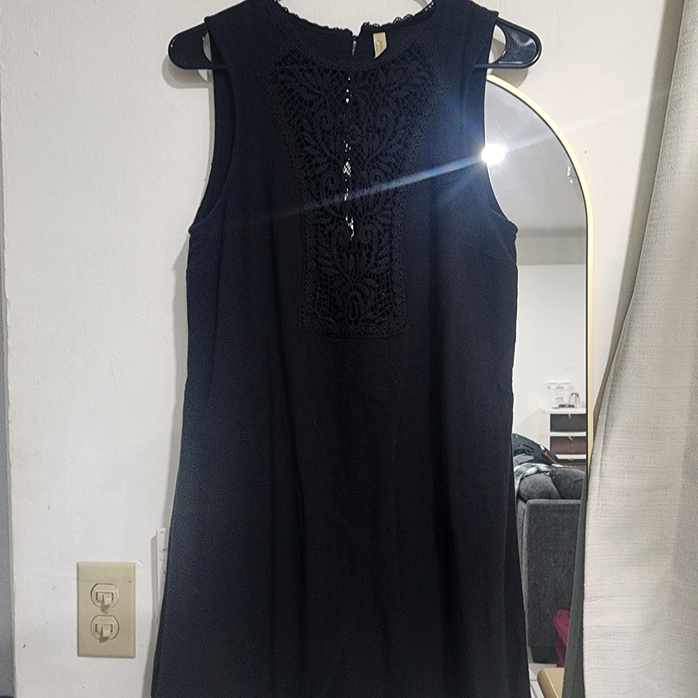 Free People Black Lace Accent Dress